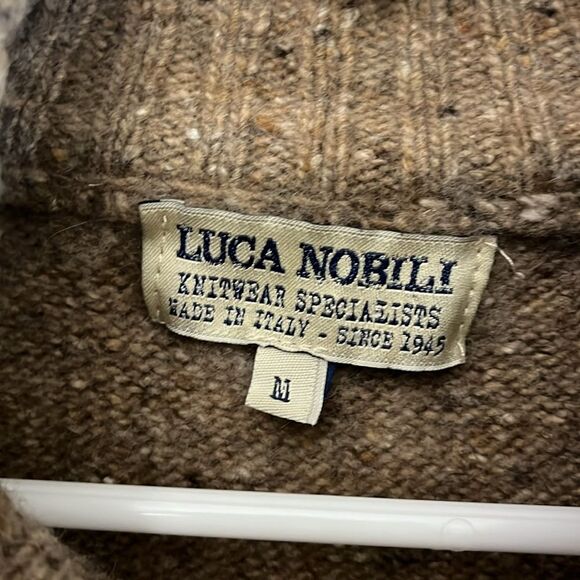 Luca Nobili Made in Italy Wool Blend Sweater womans Sz Medium Brown - Picture 5 of 11